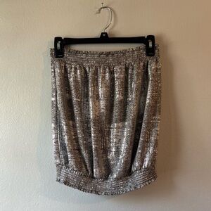 Anthropologie Maiah Silver Shimmer Tube Top
